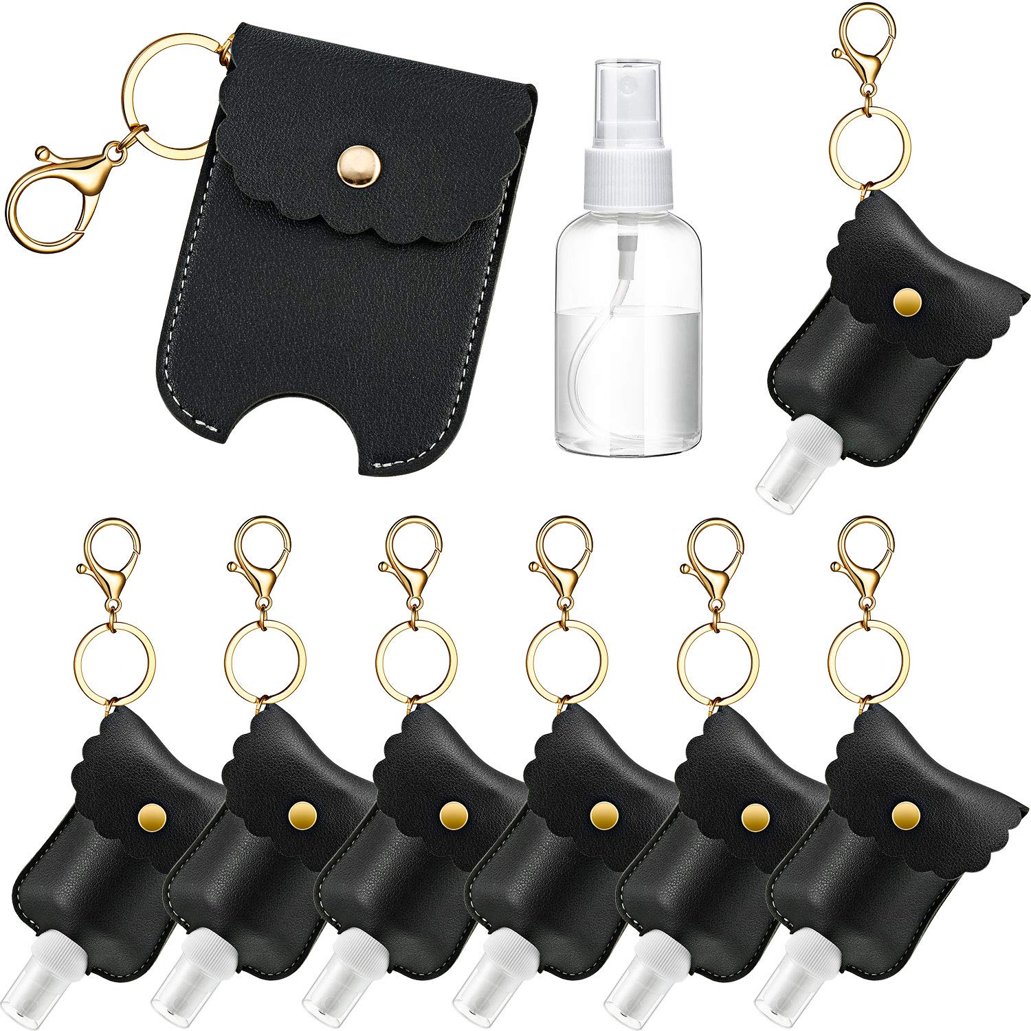 16 Pieces Travel Bottles Keychain Holder Empty Travel