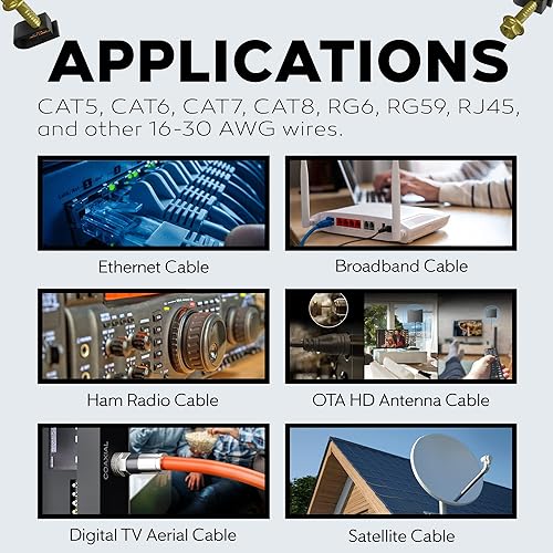 Miniatura 6 de BEST CONNECTIONS Clips coaxiales para cable con tornillo preinsertado (paquete de 100)  Abrazaderas de montaje de cable único negro para cable