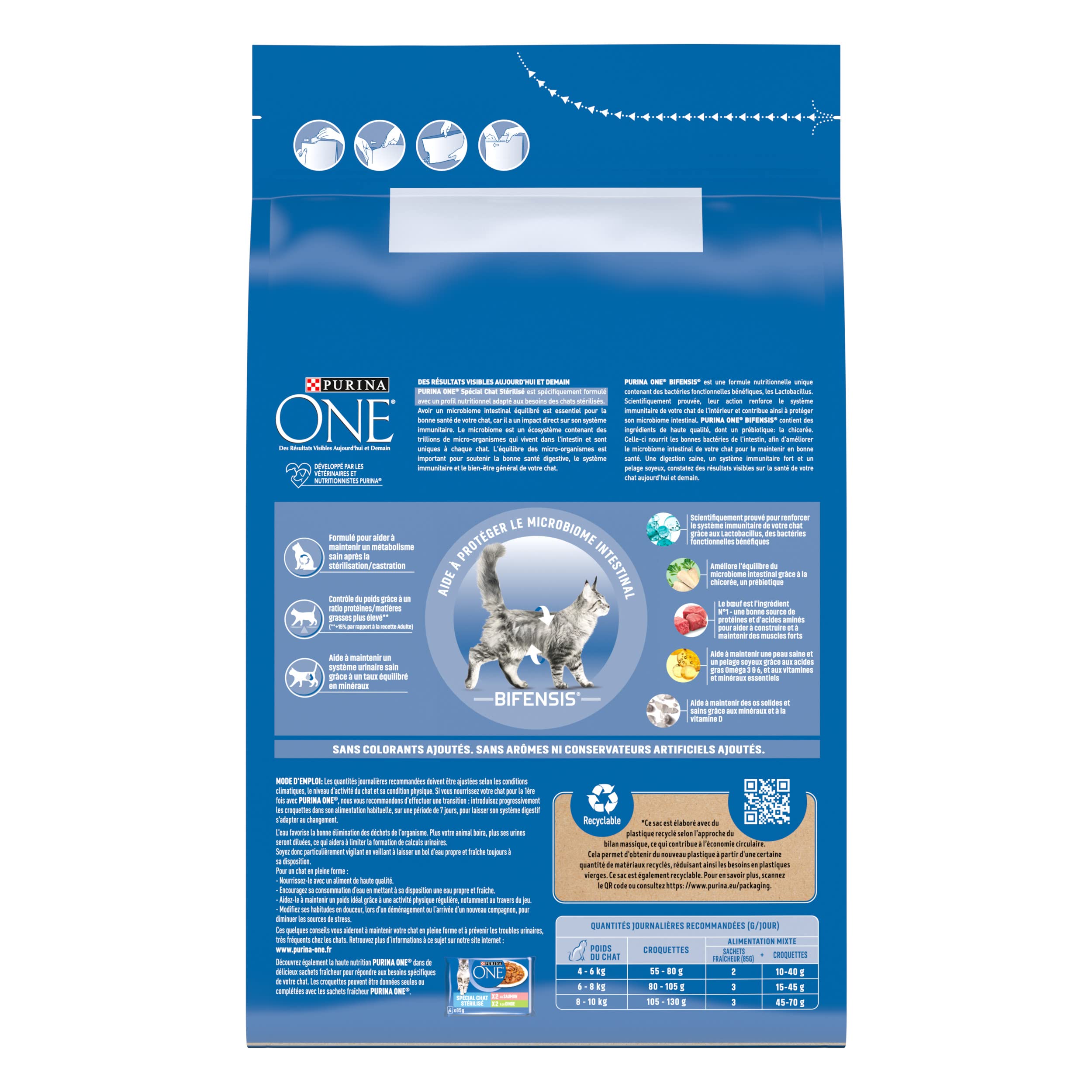 Purina One - Crocchette Speciali per Gatti Adulti sterilizzati, Manzo e grano, Confezione da 4x3Kg (12Kg)