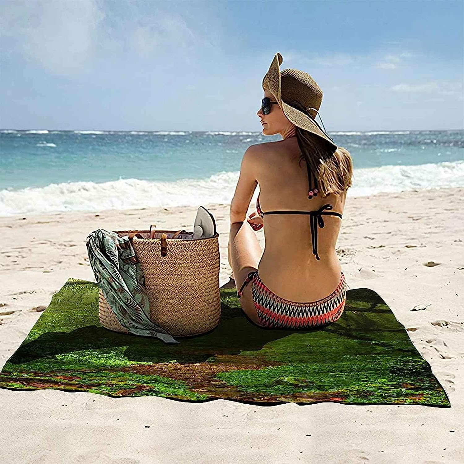 Telo Mare, Telo Fitness, Telo Da Palestra, 200 X 200 Cm, Asciugamano In Microfibra, Compatto, Asciugatura Rapida, Ultra Assorbente, Ultra Leggero, Per Sport, Tema Travel, Scenario Nat -6J4R-S5F8-2O9Z