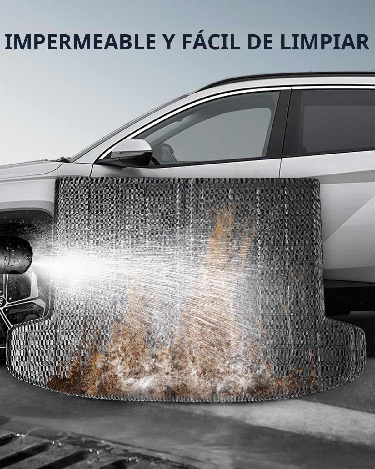 TPE Alfombras Maletero Hyunda-i Tucson NX4 Hybrid PHEV 2021-2025 | Alfombrillas Maletero Originales, Protector Maletero Antideslizantes e Impermeables, Funda Maletero con Bordes Elevados