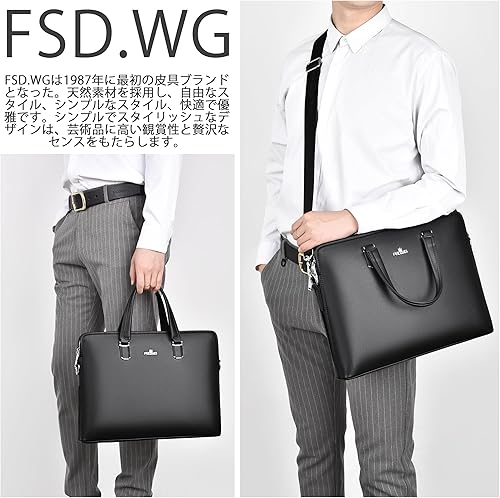 Miniatura 2 de FSD.WG Men's Business Bag, Lightweight, Job Hunting Bag, Men's, Leather, Commuting Bag, A4, Large Capacity