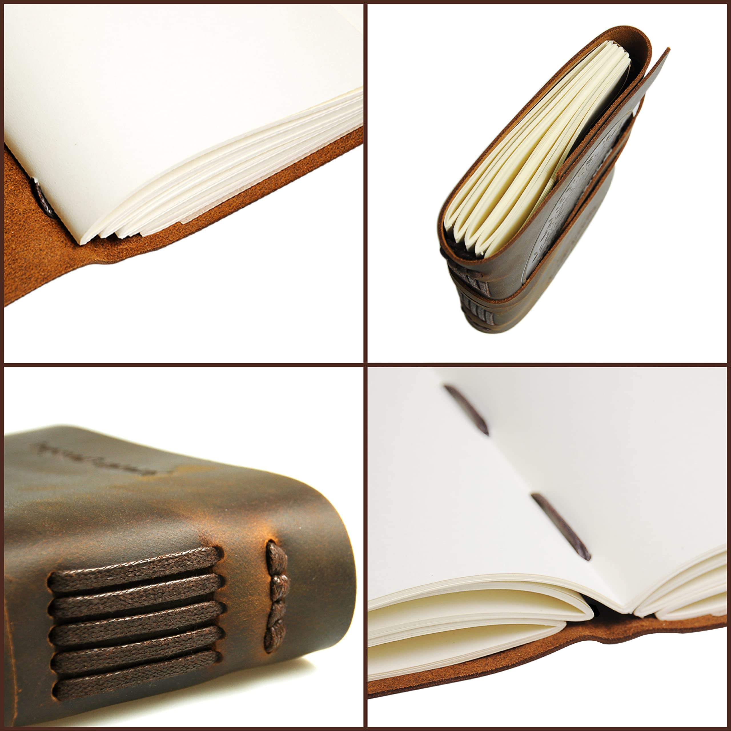 Quaderno Appunti in Pelle Bussola Nautica – A5 Diario di Viaggio Taccuino Donna e Uomo Fatto a Mano – Agenda con Fogli Bianchi – 21 x 15 cm (8" x 6") – Idee per Regali Originali