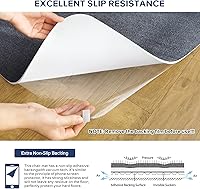 Vista 3 de Tapete para silla para suelos duros, QQpony tapete para silla de oficina de 1/6 de pulgada de grosor, 63 x 51 pulgadas, para suelos de madera dura