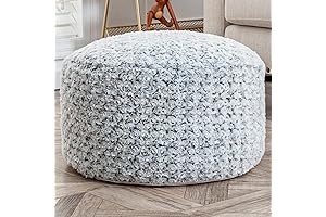 Unstuffed Footrest Pouf - Foldable Pouf Ottoman Cover for Living Room