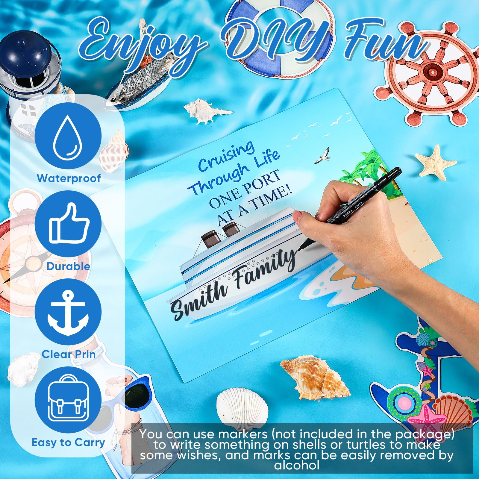 2-Pack Cruise Door Magnets - Funny Anchor Design For Carnival Ship Decor