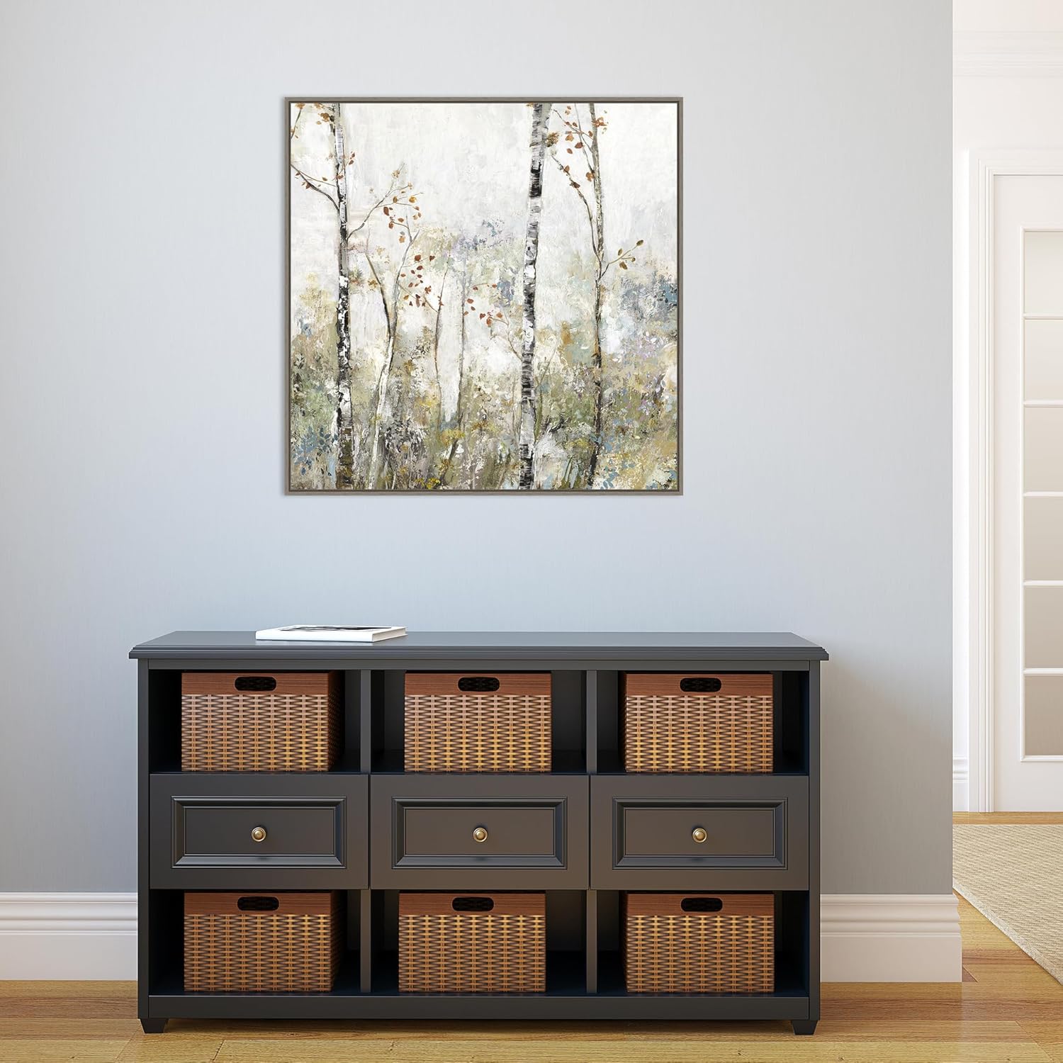 Soft Birch Forest Canvas Print for Kids Room
