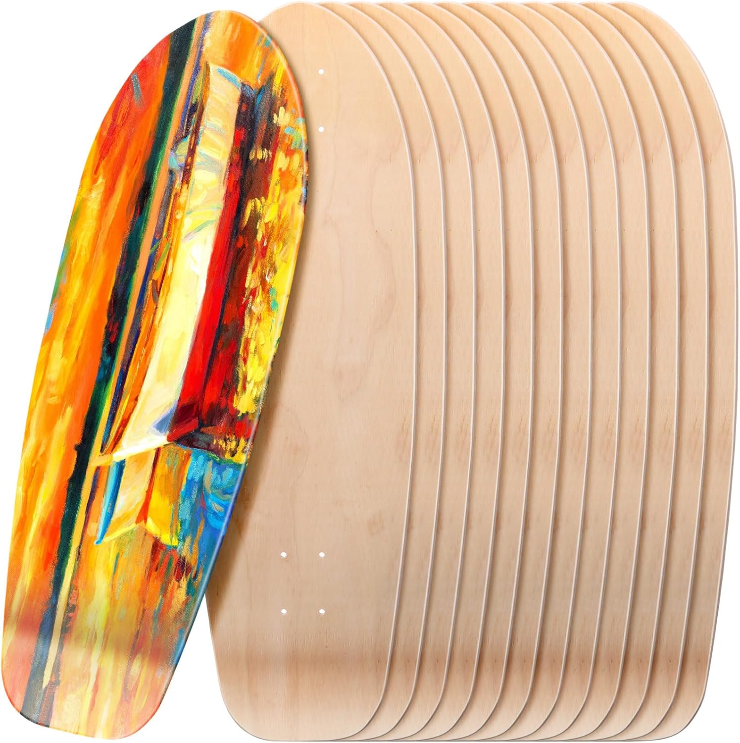 Wettarn 12 Pcs Old School Skateboard Deck Blank Surf