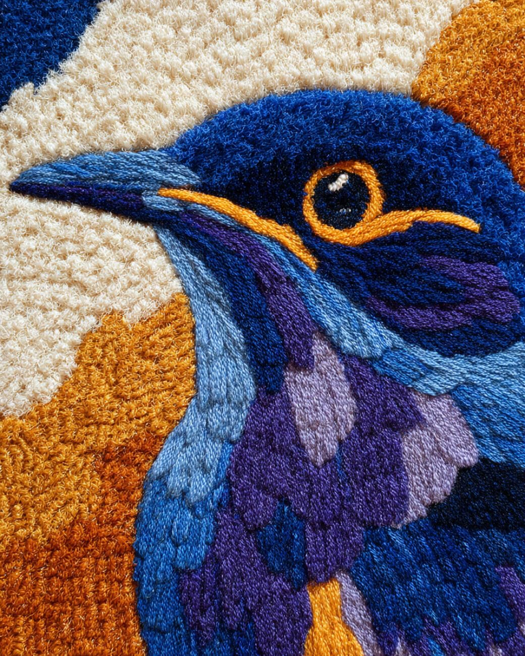 Ambattery Y Ambatter Latch Hook Rug Kit Colorful Bird 60X40cm