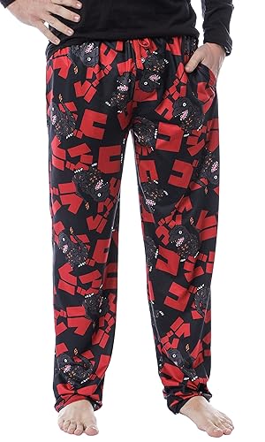 Godzilla Men's Character And Japanese Script Allover Pattern Adult Lounge