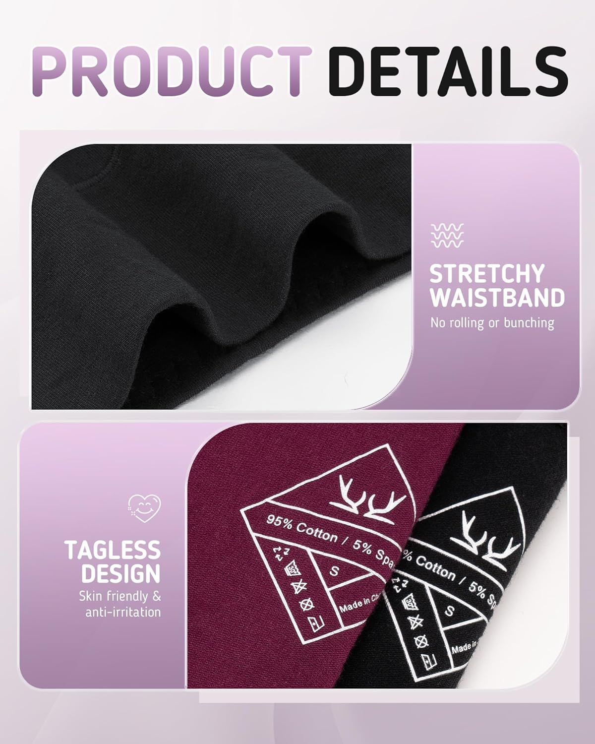 Womens Period Underwear Heavy Flow Menstrual Period Panties Leak-Proof Hipster Panty for Female Teens Girls 3 Pack - Image 5