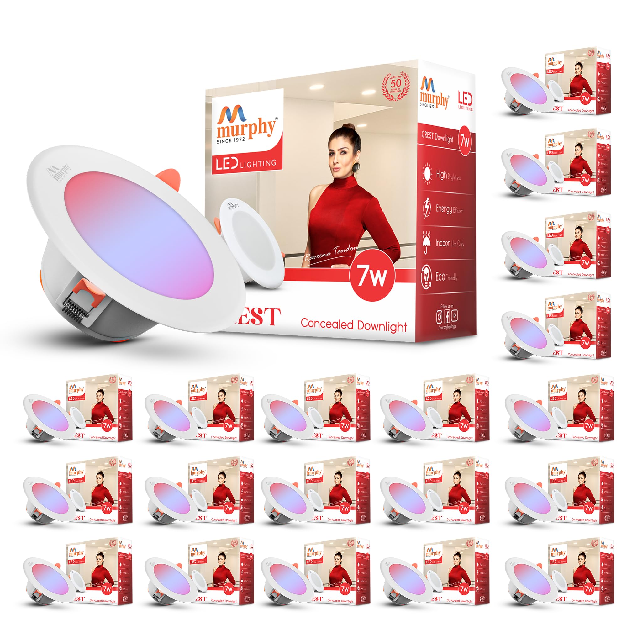 Color Changing LED Down Lights - Cool White, Green, Pink -12 Color Changing LED Down Lights - Cool White, Green, Pink -12
