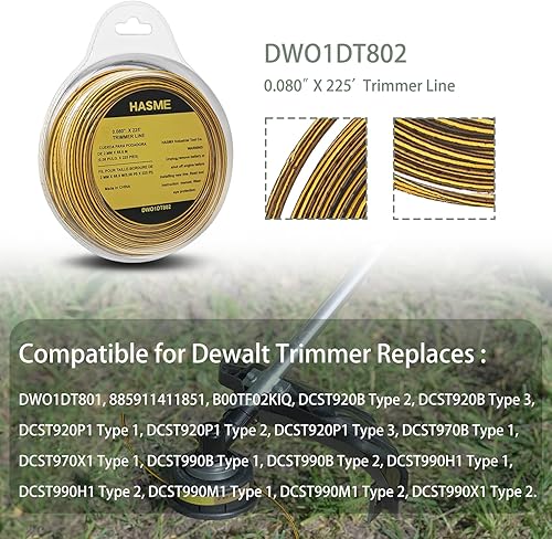 Miniatura 3 de Línea de repuesto para recortadora Dewalt sustituye a DWO1DT802 se adapta a DWO1DT801 885911411851 B00TF02KIQ DCST920B DCST920P1 DCST970B 225 pies x