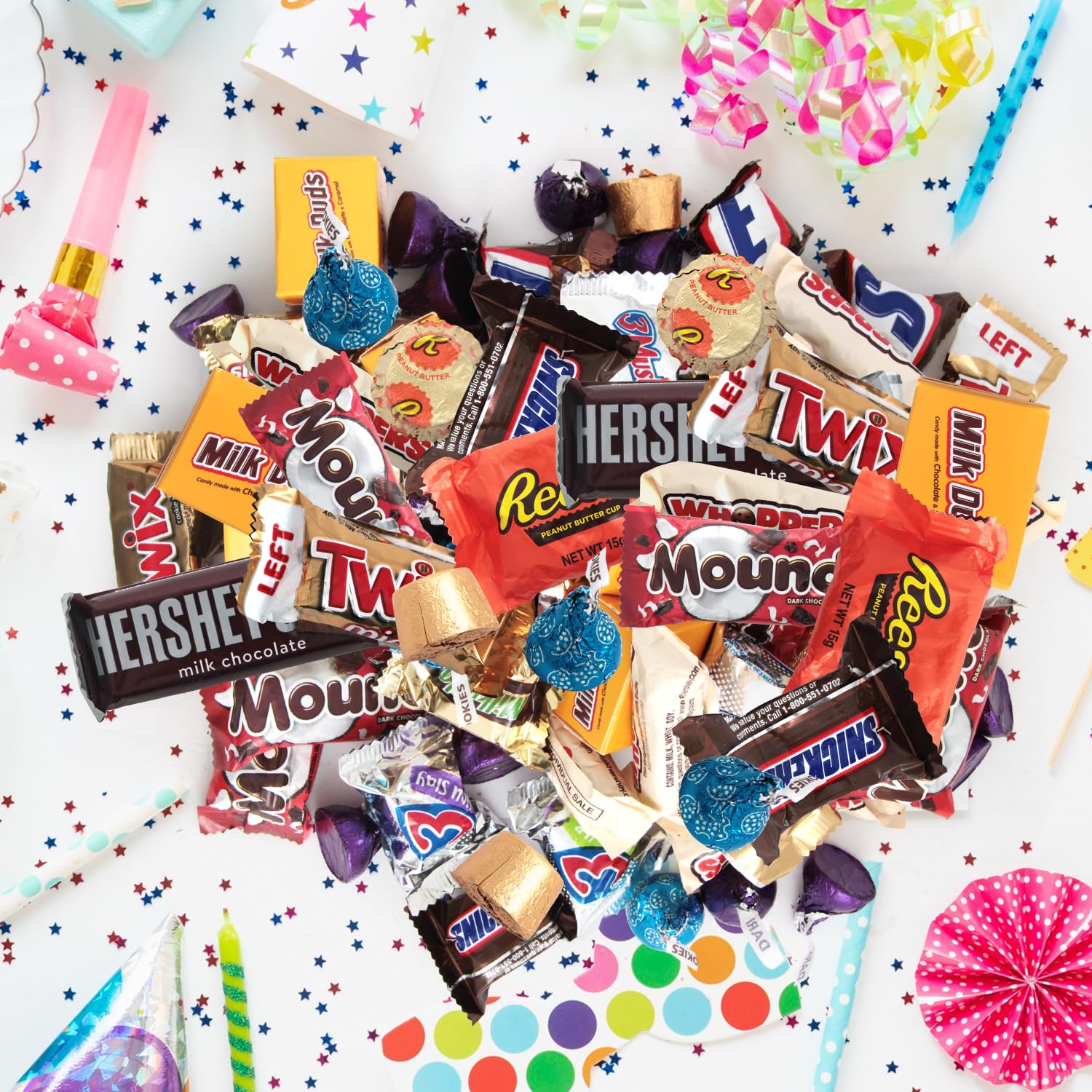 Chocolate Candy Variety Pack – 5lb Assorted Chocolate Candy Bulk Bag, Individually Wrapped for Parties, Office Treats, Holidays Easter Candy Bowls, Fun Size for All Age.