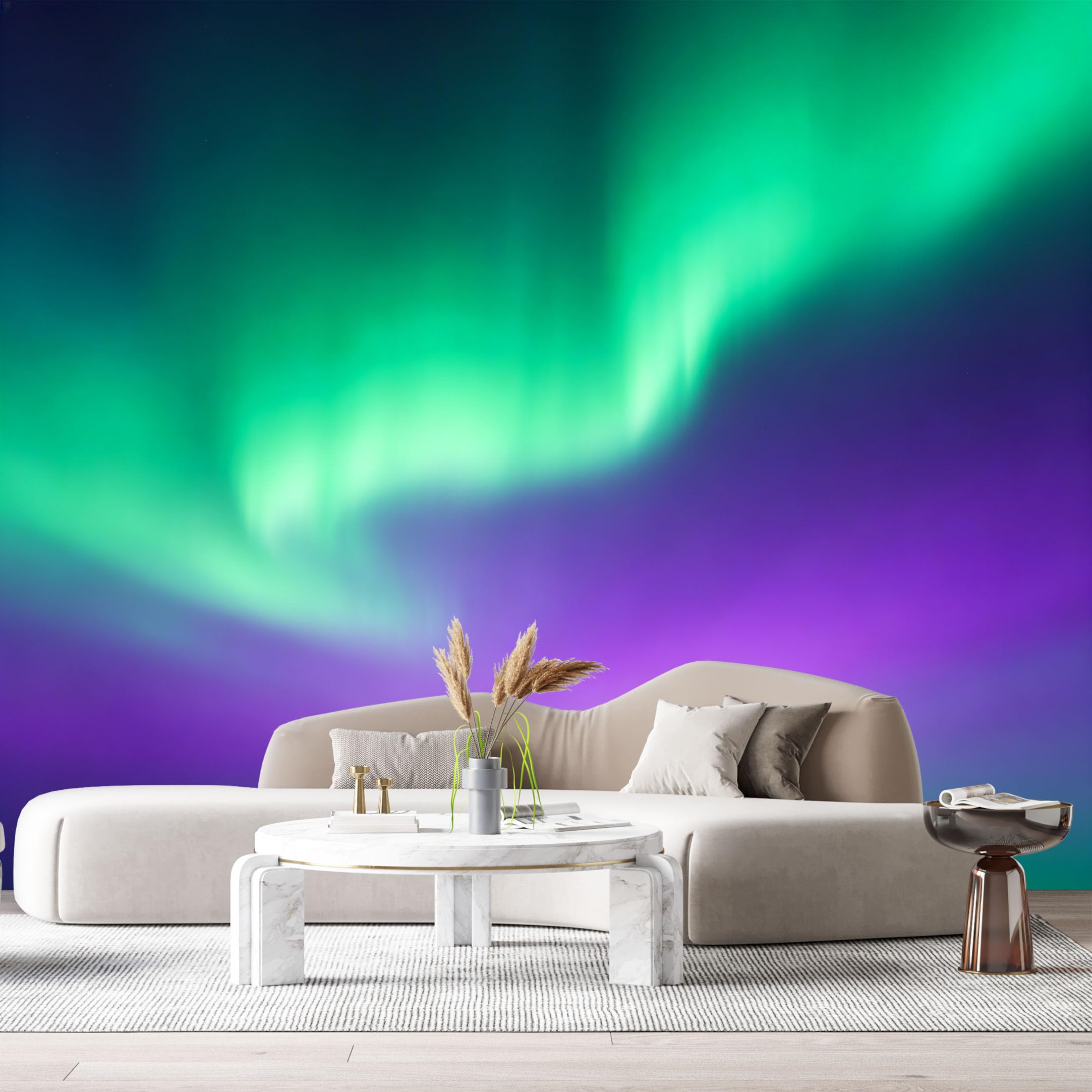 Custom Size Wall Murals Northern Lights Landscape Abstract Aurora Sky Gradient Glow SelfAdhesive Wall Fabric Removable Large Wallpaper for Photo Living Room