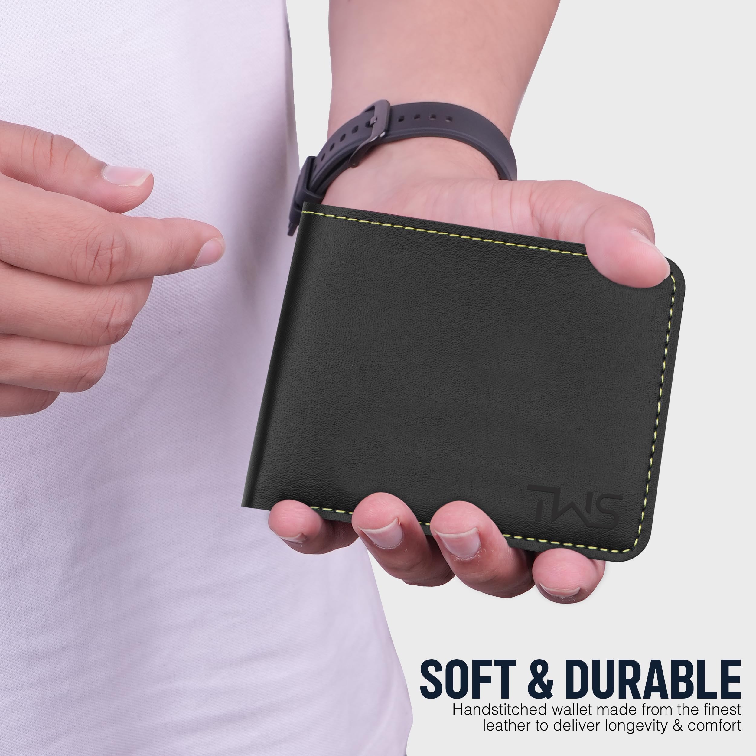 The Wallet Store Vegan Leather Wallet For Men - Black