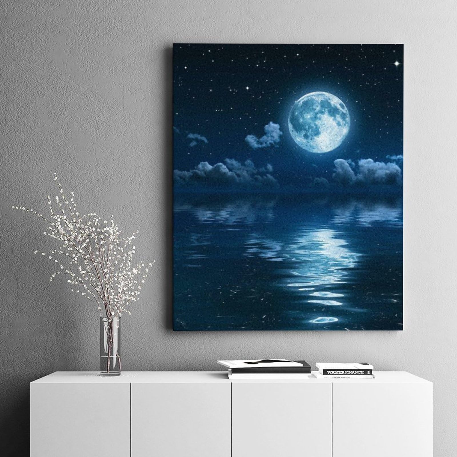 油絵、月海夜 油絵 絵画 【月の夜海】【木製】 - メルカリ