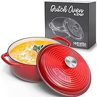Vista 79 de Segretto Cookware Enameled Dutch Oven Pot with Lid Rosso (Gradient Red) 1.7 Quarts Cast Iron Dutch Oven with Handle 1.7 qt Enamel Small Cast Iron