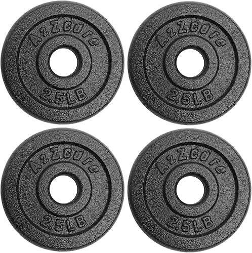 Miniatura 1 de A2ZCARE Juego de discos de peso de 1.25 libras a 15 libras, platos estándar de hierro fundido de 1 pulgada para mancuernas y pesas