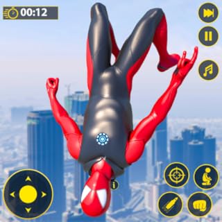 mundo aberto real, super aranha voadora, herói de corda, luta contra gangster GT 3: gangster de corda, cidade urbana VS jogos de herói de lutador de aranha