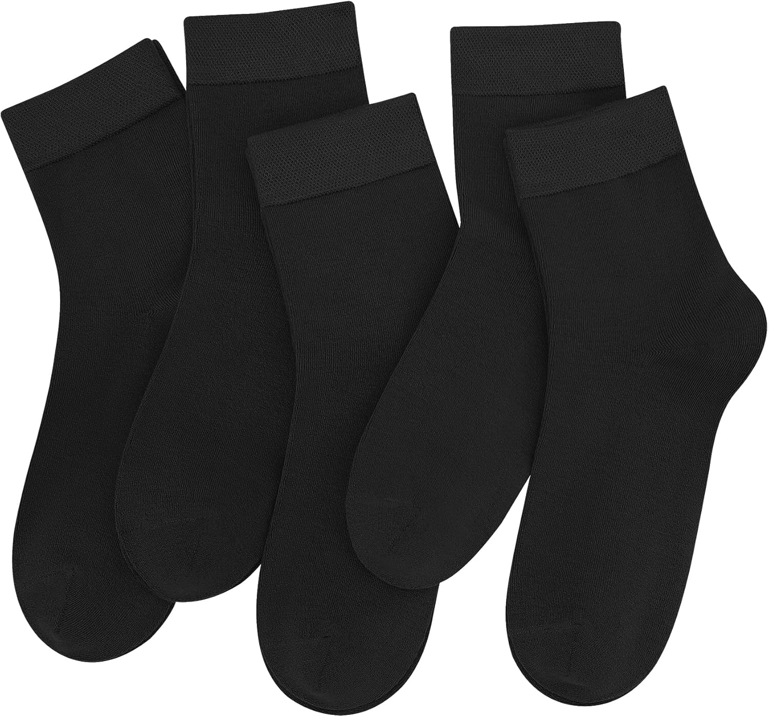 SERISIMPLE Women Thin Viscose Bamboo Socks Crew Lightweight Above Ankle Casual Dress Sock For Ladies Bootie Trouser 5 Pairs