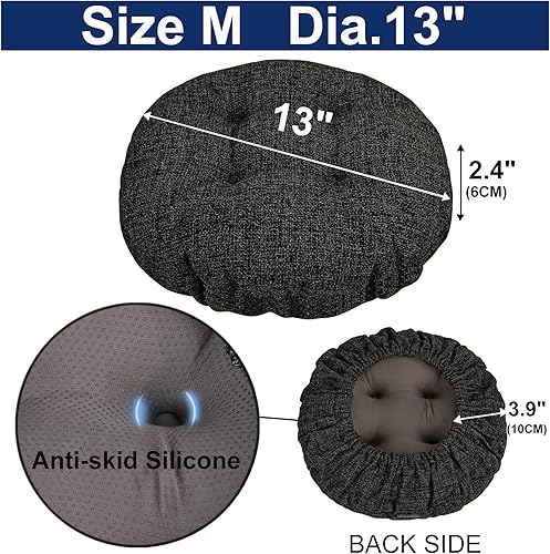 Miniatura 3 de SINOSSO Cojín moderno para taburete de bar de diámetro 13, diseño de entretejido de moda, antideslizante, de silicona, redondo, funda de cojín