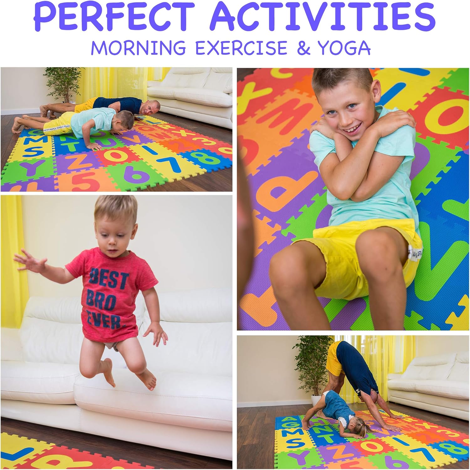 Buy Non Toxic Play Mat For Kids Toddlers Foam Puzzles Thickest Alphabet Abc Numbers 0 9 Play Exercise Mat 36 Tiles 12x12 Floor Coverage 36 Sq Ft Online In Turkey B07vqvxt4z