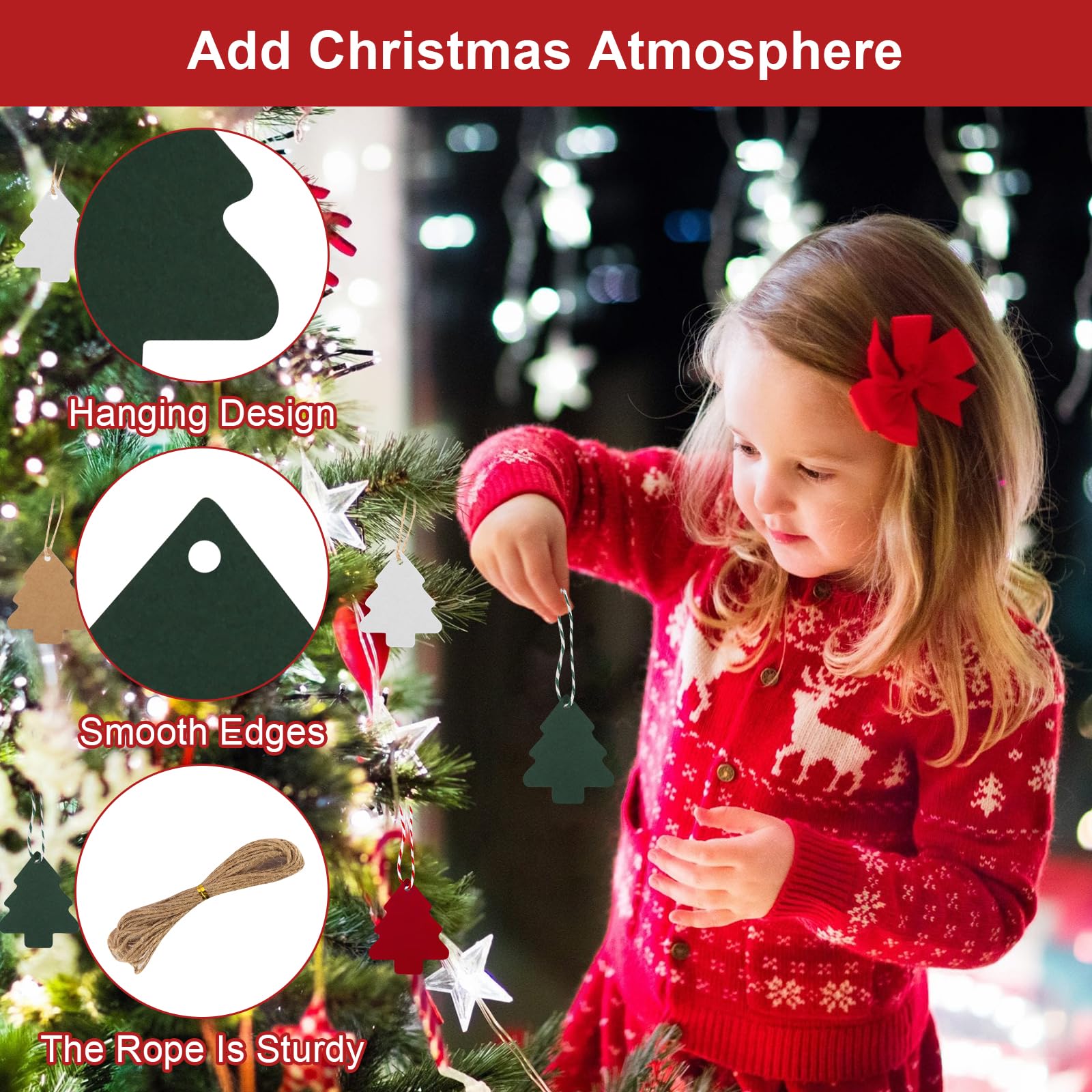 Geschenkanhänger Weihnachten 200 Stück - Beschreibbare Etiketten Aus Kraftpapier Mit Schnur