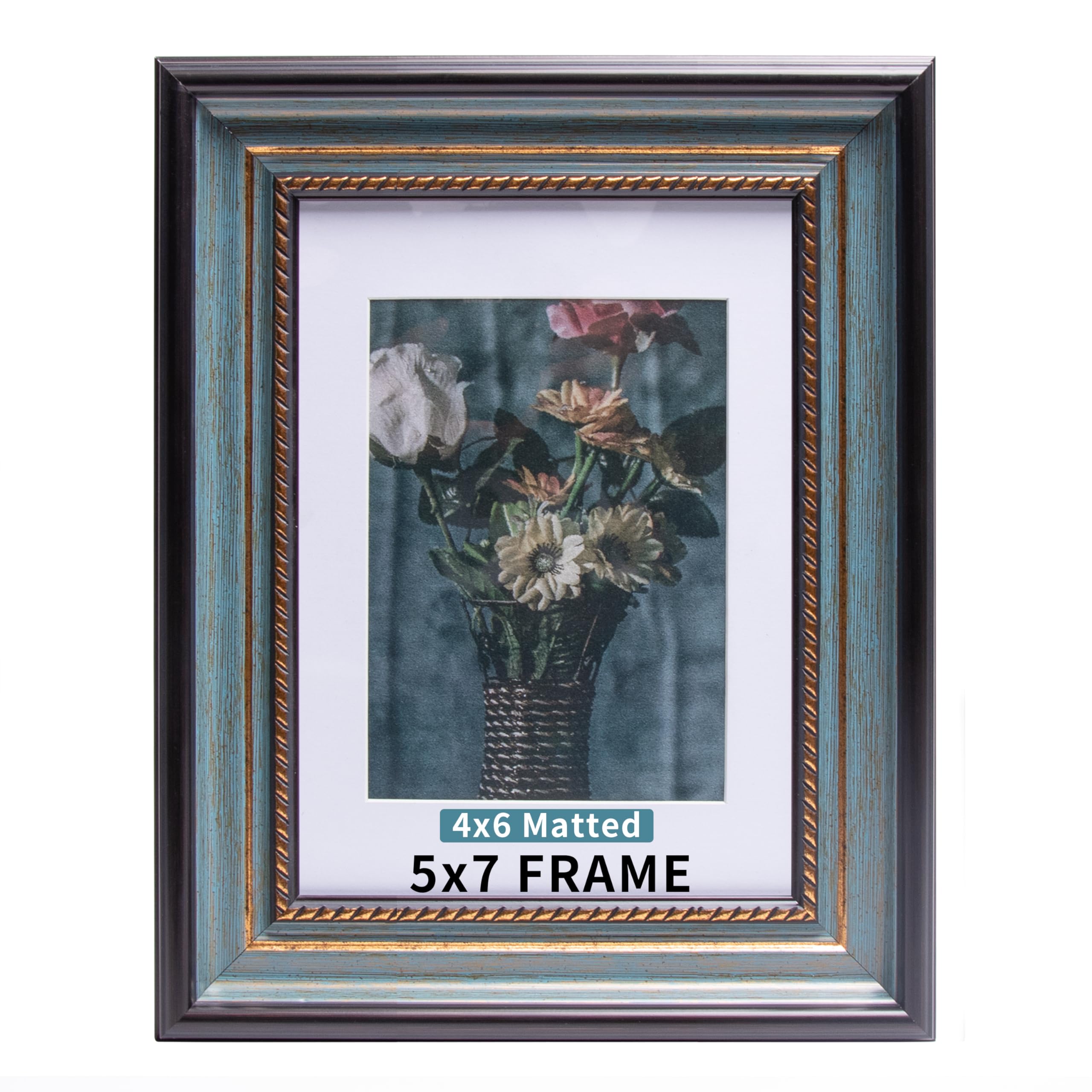 Cadre photo antique bleu paon pour sublimer vos photos mal cadrées de 10x15 cm