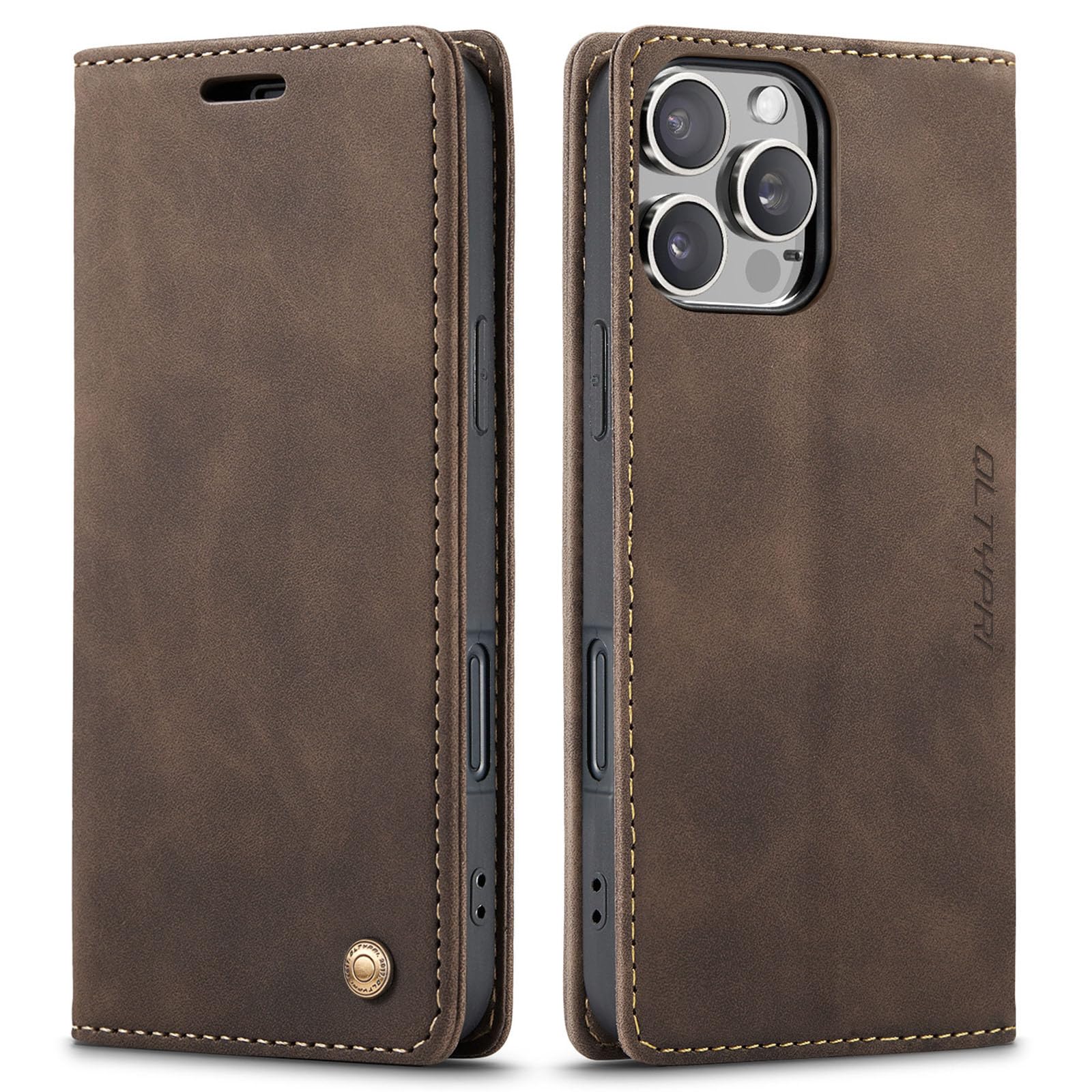 QLTYPRI for iPhone 16 Pro Case Wallet with Card Holder, Vintage PU Leather Kickstand Magnetic Closure Shockproof Folio Book Cover Case for iPhone 16