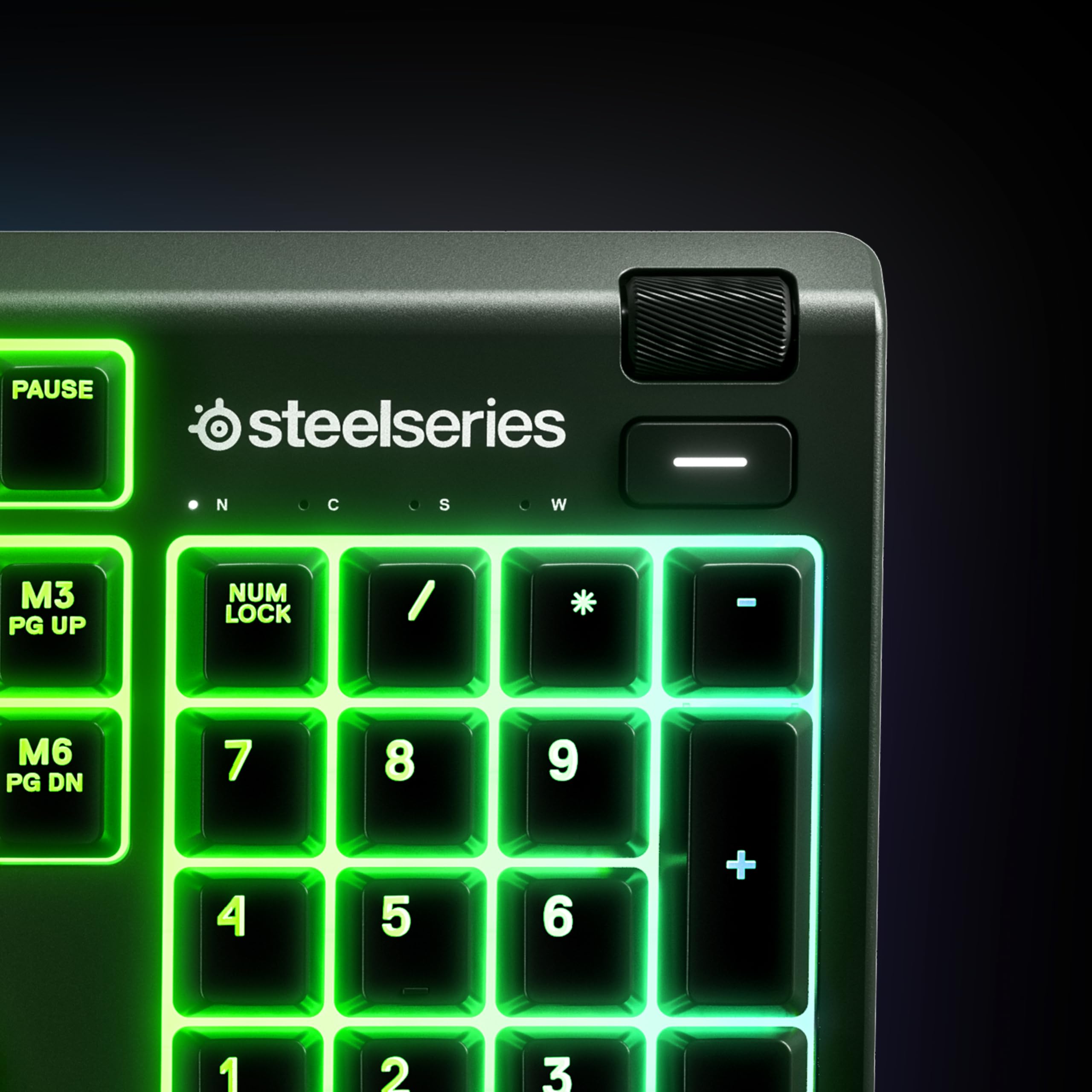SteelSeries Apex 3 Gamingowa klawiatura RGB - 10 stref podświetlenia RGB - Ochrona przed wodą IP32 - Magnetyczna podkładka pod nadgarstki - UK QWERTY układ