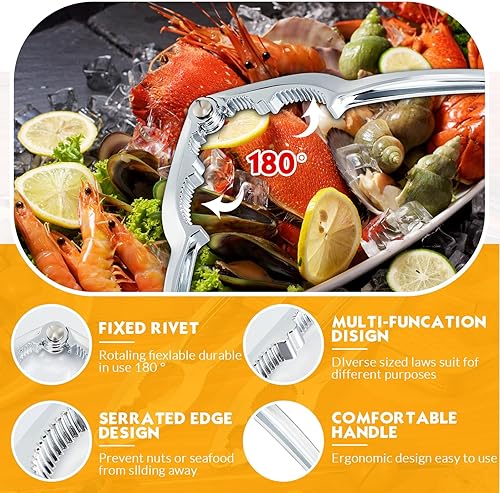 Miniatura 4 de Zhehao Paquete de 60 galletas de nueces, galletas y herramientas de cangrejo a granel, herramienta de abridor de galletas de pata de cangrejo de