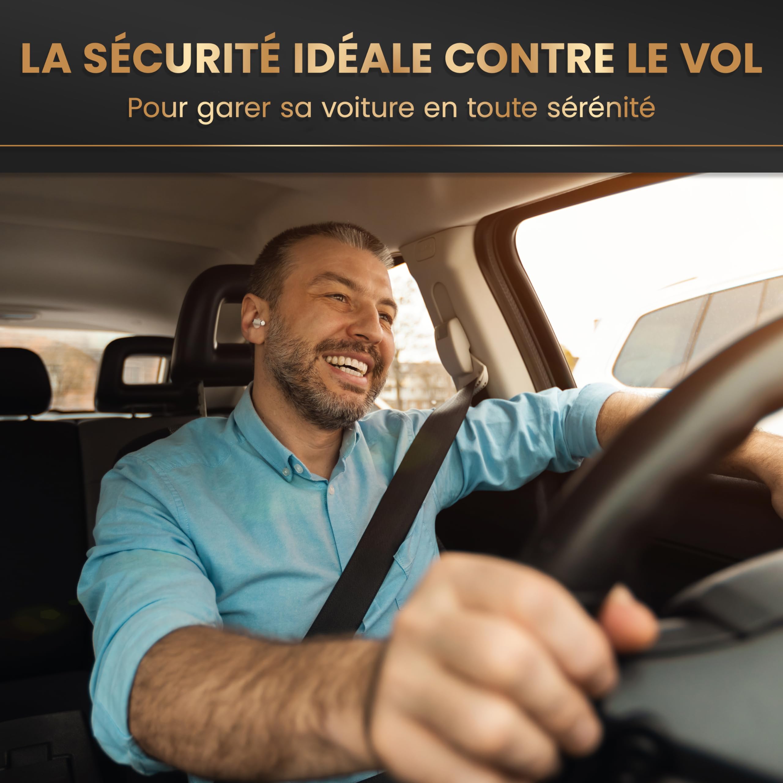 HELDENWERK Canne Antivol Voiture Volant pour la protection Antivol - Bloque Volant Voiture universal - Barre Antivol Voiture, Bloc Volant Auto – Antivols Auto, Antivol Volant pour Voiture, Camping Car
