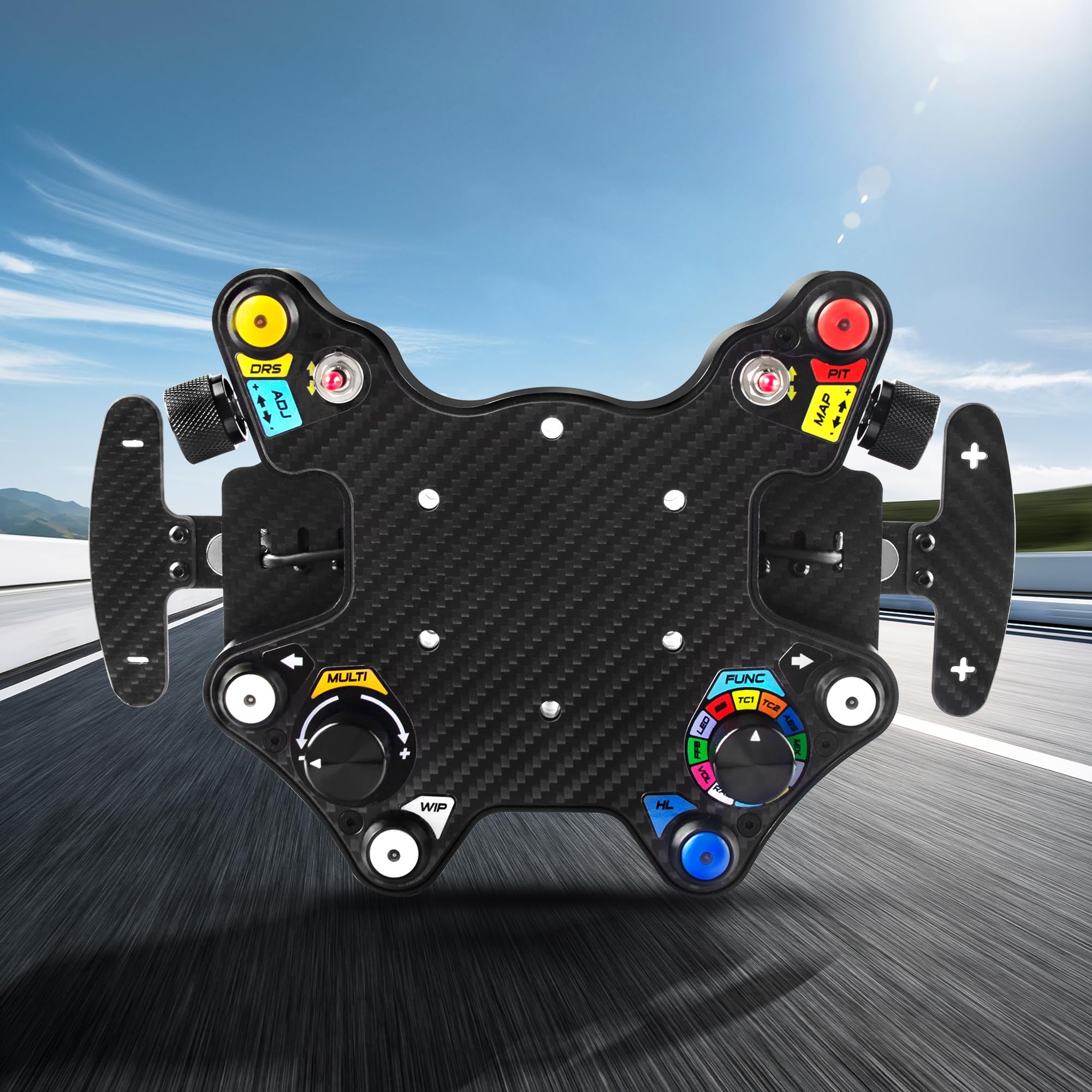 Carbon Fiber USB Racing Steering Wheel HUB Sim Racing Steering Wheel Switch Button Plate Center Control Box Compatible with Logitech G29 G27 T300RS/GT T500 th8a