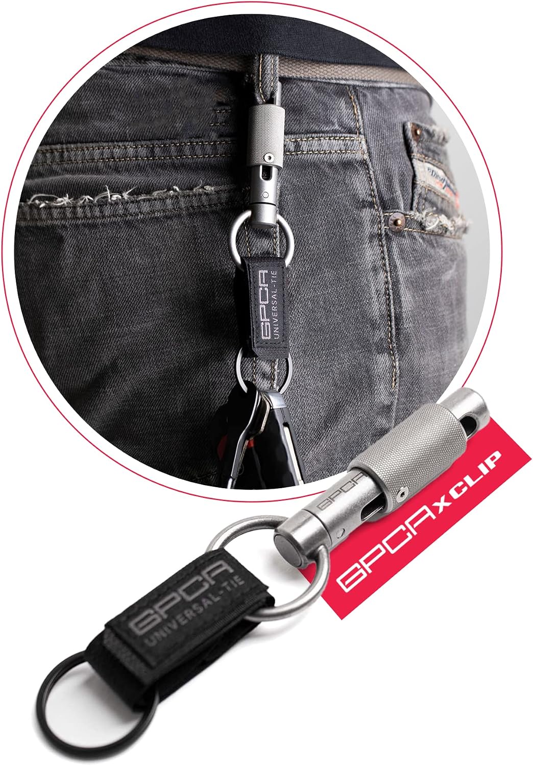 GPCA X-Clip Keychain Set, CNC Steel Key Holder, Heavy-Duty Key Organizer with Universal Tie, Durable Belt Clip for Outdoor and Daily Use