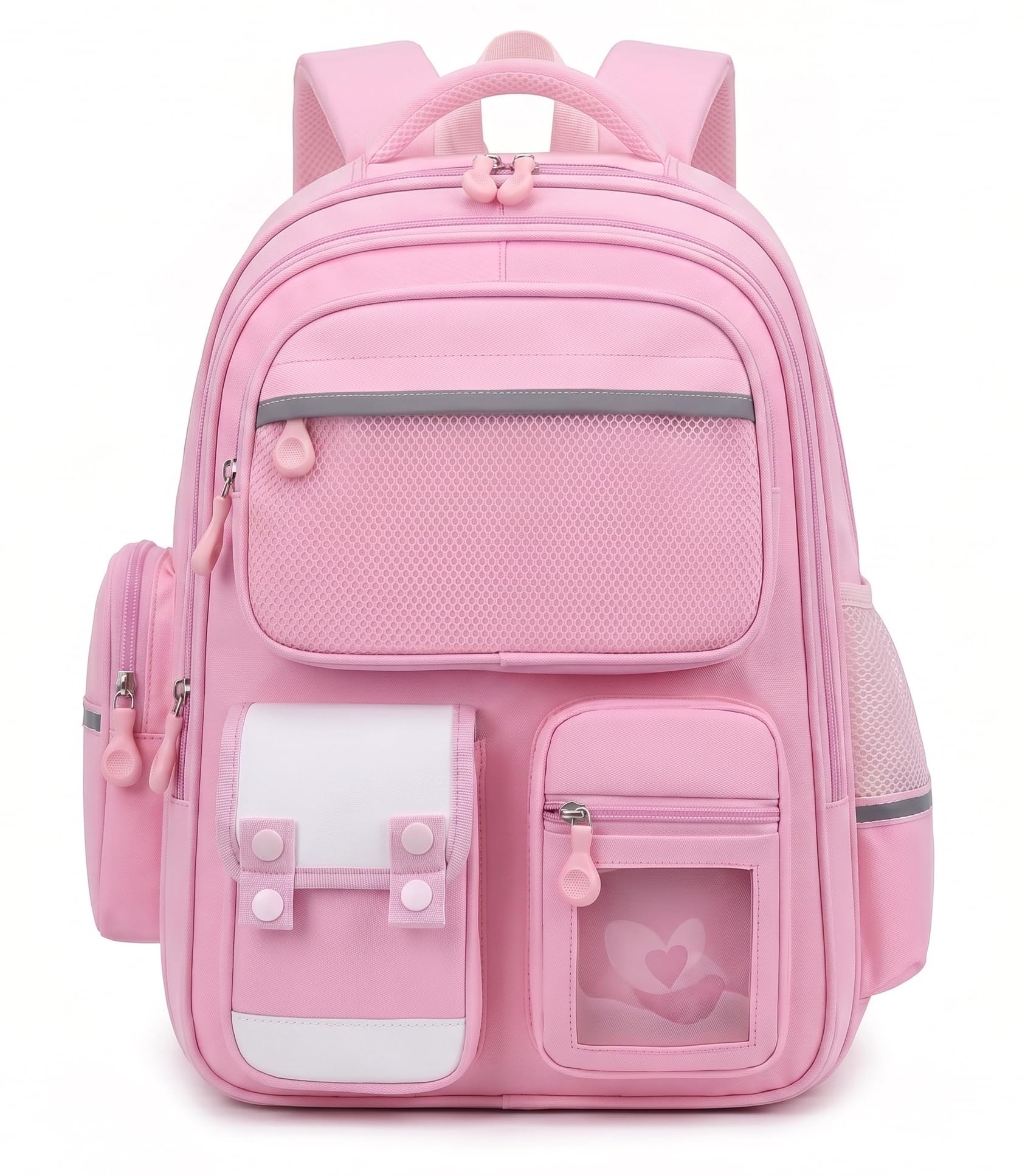 School Bag for Kids Ages 7-10 (Grades 3-6) – With Spine Support & Posture Care, 25L Lightweight | Water-Resistant| Bag, 6 Compartments & Reflective Safety Strips, for Girls-image-6