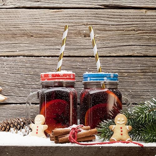 Vista 22 de ALINK 100 pajitas de papel a rayas blancas y negras, biodegradables desechables para Halloween, Navidad, cumpleaños, Año Nuevo, suministros de Rayas