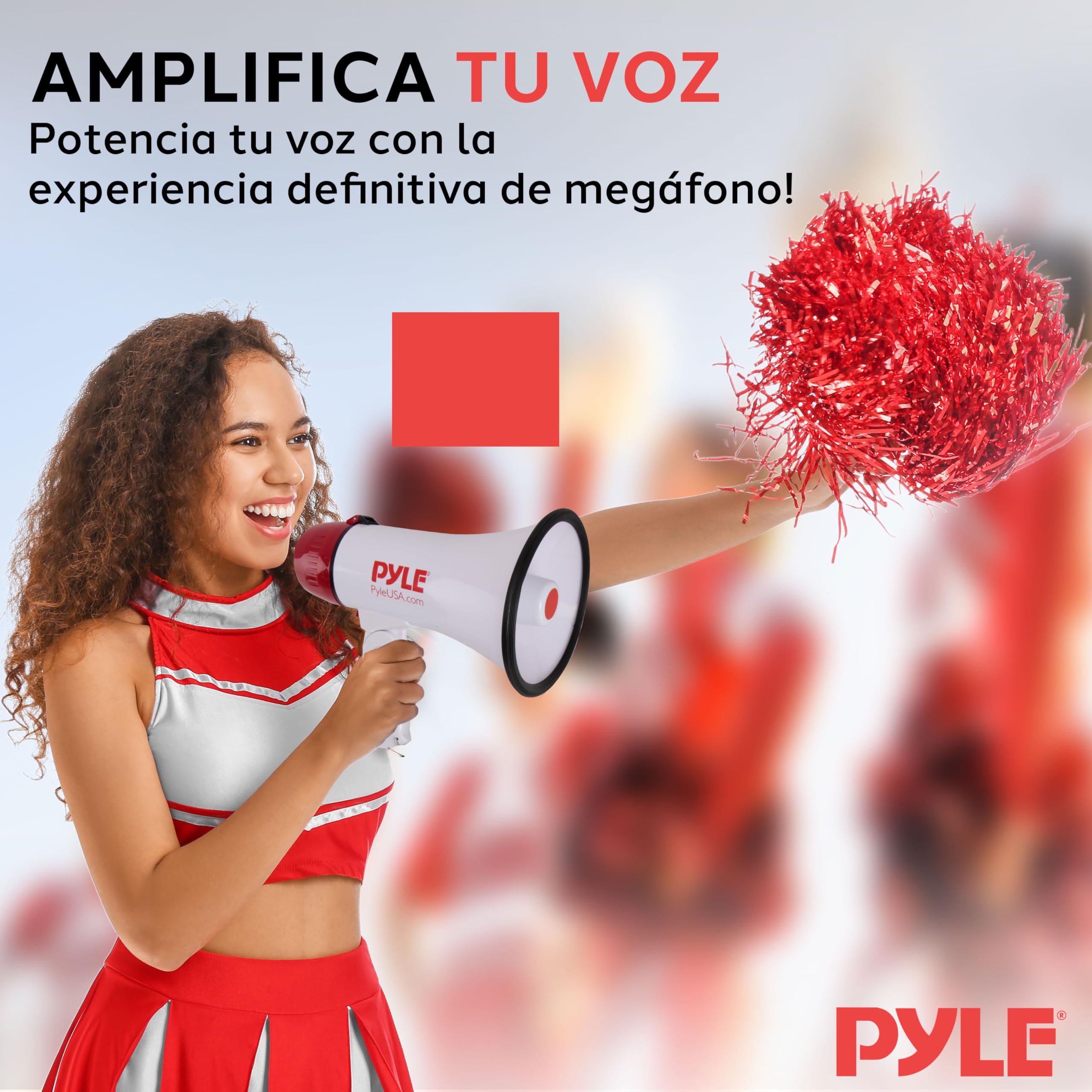 Pyle Megafono Portatil 20V Sirena Incorporada 800 Yardas