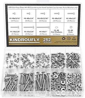 Kindroufly 252 Pieces #4-40 x 316, 14, 5...,