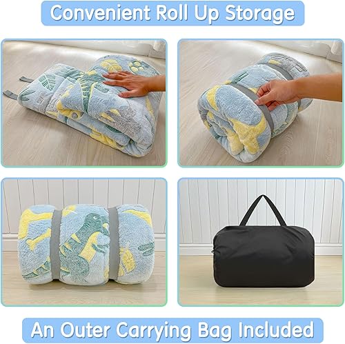 Miniatura 6 de Sacos de dormir para niños y niñas, saco de dormir espacial con estrellas que brillan en la oscuridad, tapete para siesta súper suave para fiestas