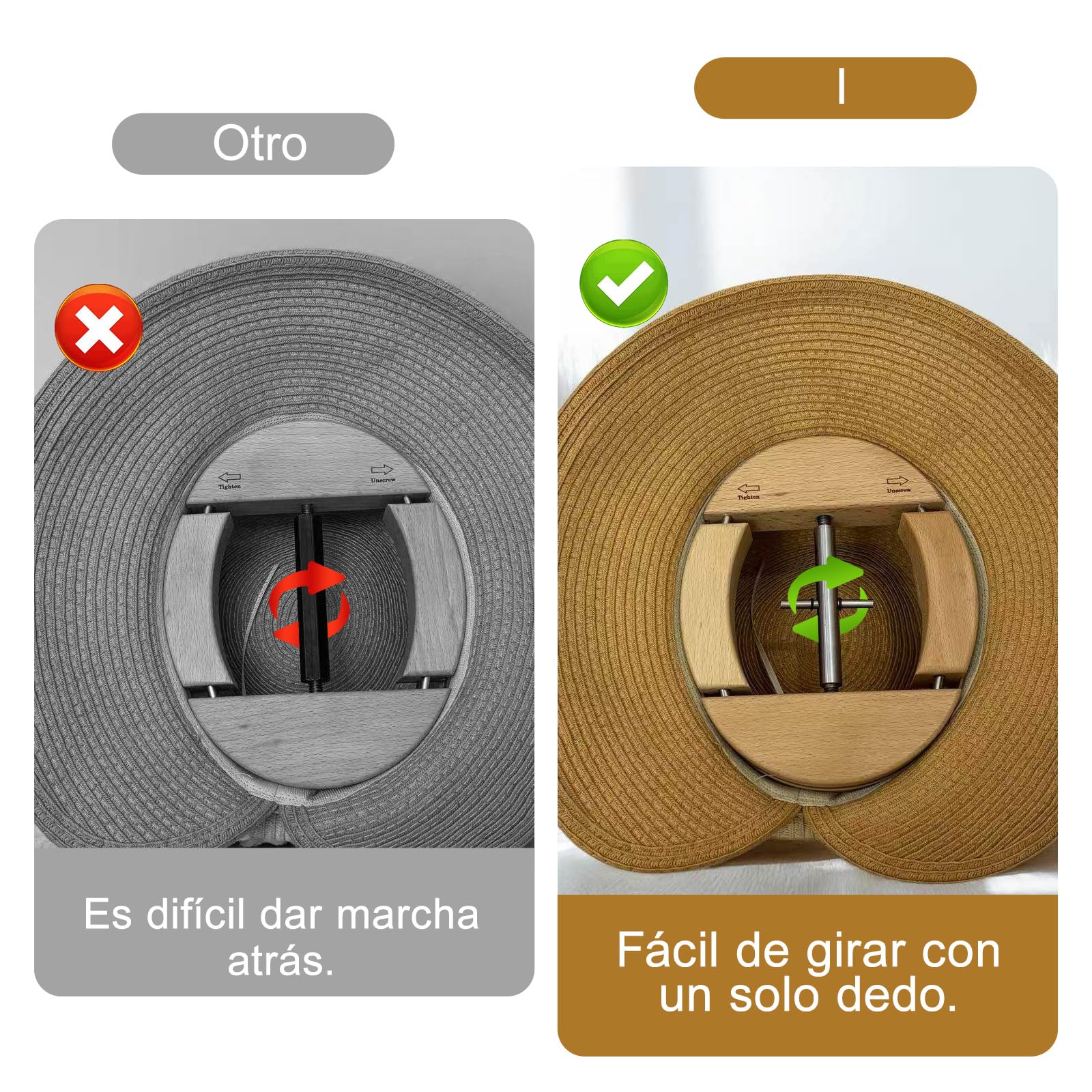 Extensor de sombreros de madera de haya cuatro vías