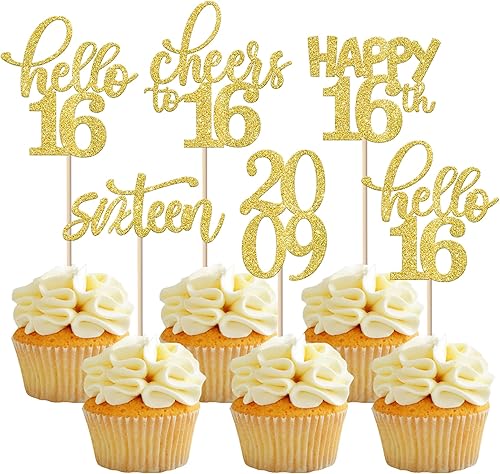 Miniatura 281 de Rsstarxi Paquete de 30 adornos para cupcakes de 15 cumpleaños con purpurina Mis Membrillo 15 desde 2010 Feliz 15º Cupcake Toppers Quince Cheers to