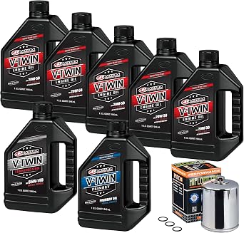 Maxima Racing Oil 3-Hole Oil Change Kit fits Harley-Davidson, 2017-Up M8, Black Filter
