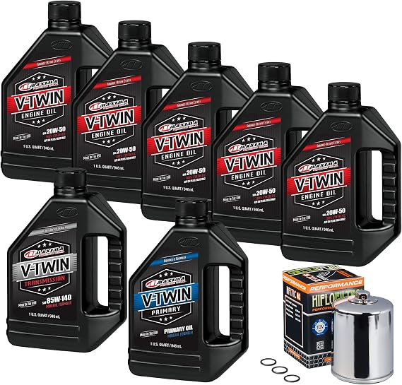 Maxima Racing Oil 3-Hole Oil Change Kit fits Harley-Davidson, 2017-Up M8, Black Filter