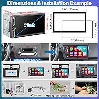 Vista 6 de Estéreo de Coche QLED de Doble Din con Apple CarPlay Inalámbrico y Android Auto, Audio de 4.2 Canales con 2 Salidas de Subwoofer, Cámara
