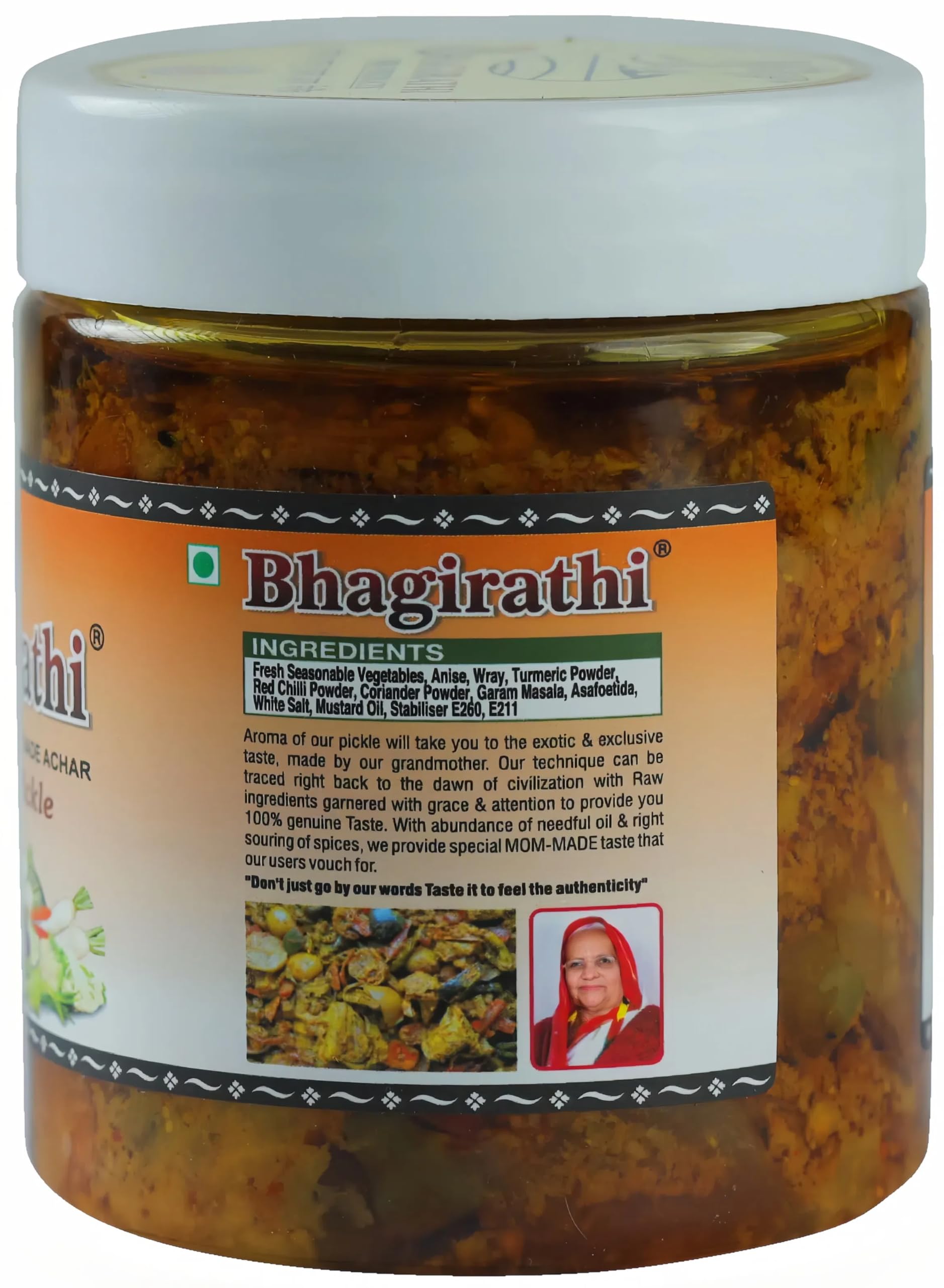 Bhagirathi Mixed Vegetable Pickle Homemade Mix Veg Achar 500g Traditional Indian Authentic Spicy & Tangy Desi Achar in Mustard Oil with Zero Flavours & Colours 1