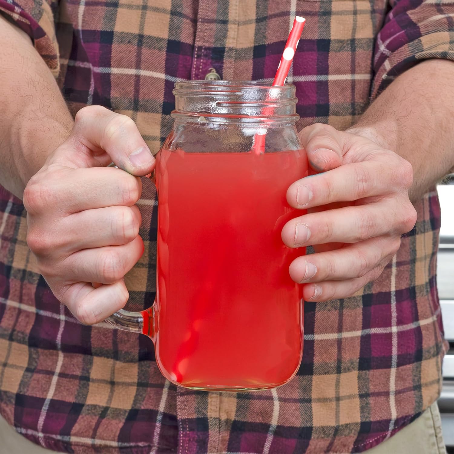 Darware Mason Jar Mugs with Handles (24oz, Clear, 4-Pack); Glass Drinking Glasses for Cold Beverages, Decoration, Storage, Party Favors, Cocktails, Floats - Image 5