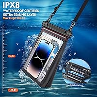 Vista 4 de Paquete de 3 bolsas flotantes grandes impermeables para teléfono [sellos dobles], funda seca para teléfono celular para iPhone Galaxy Google