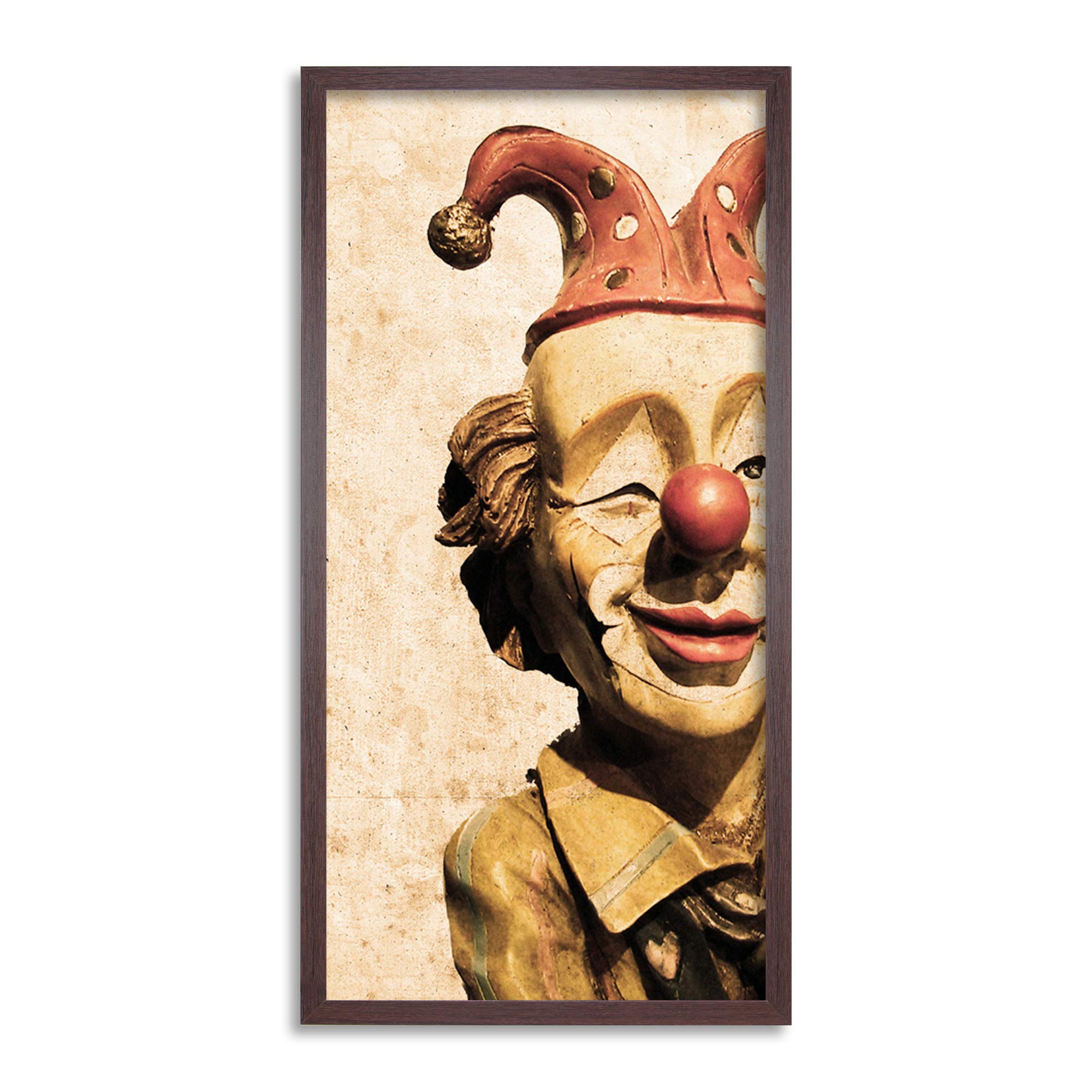 Wee Blue Coo Blue Wee Coo Vintage Circus Clown Doll Model Long Panel Framed Wall Art Print