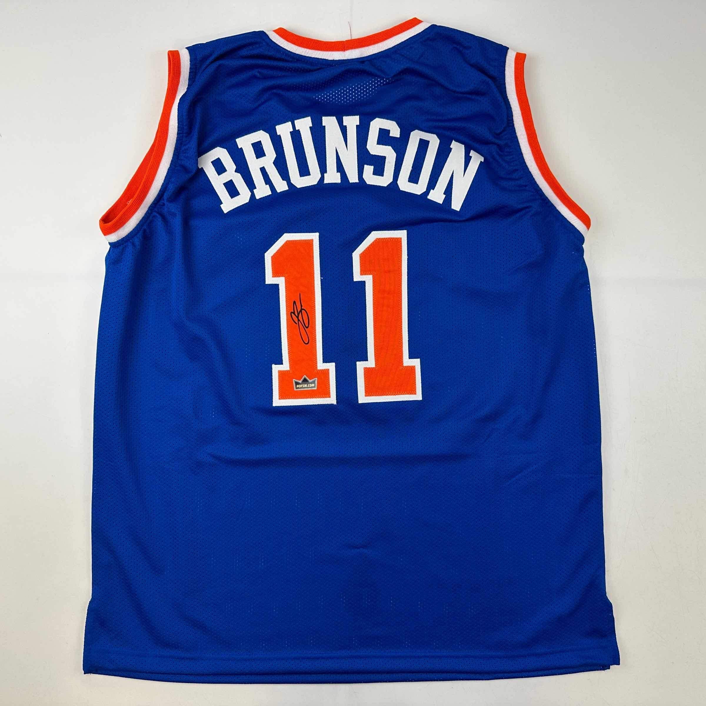 Facsimile Autographed Jalen Brunson New York Blue Reprint Laser